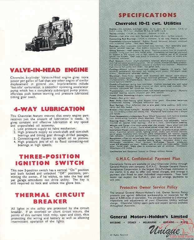 1949 Chev Pickup Australia Brochure Page 3